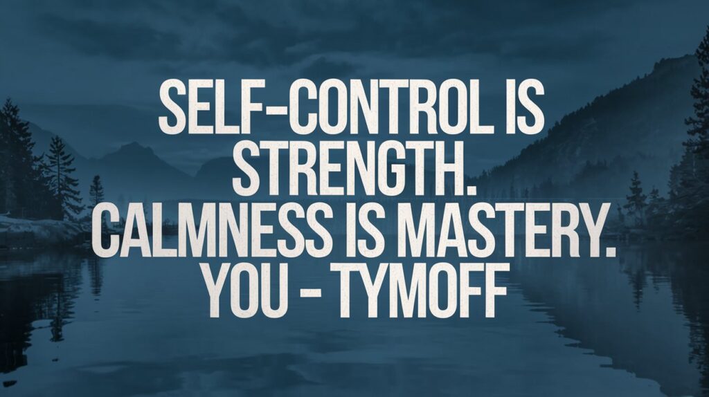 Self-Control Is Strength. Calmness Is Mastery. You - Tymoff