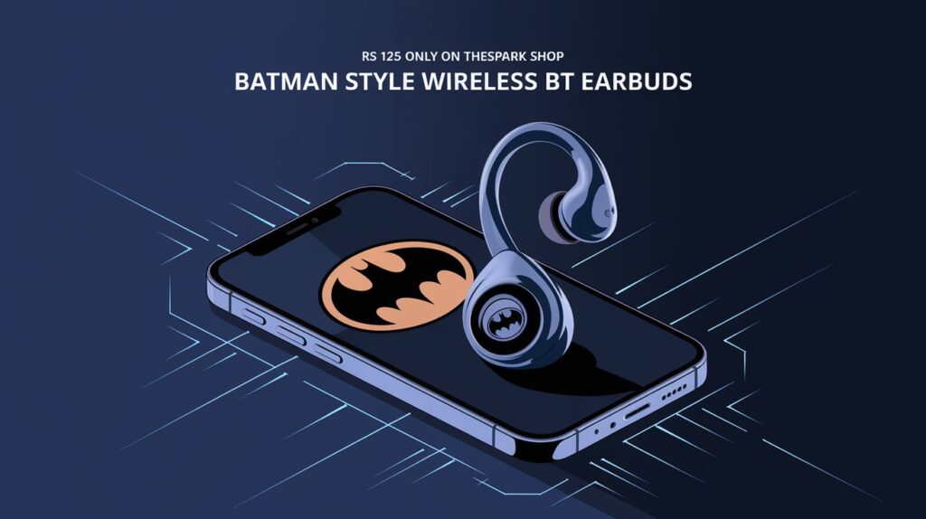 Rs 125 Only on TheSpark Shop Batman Style Wireless BT Earbuds